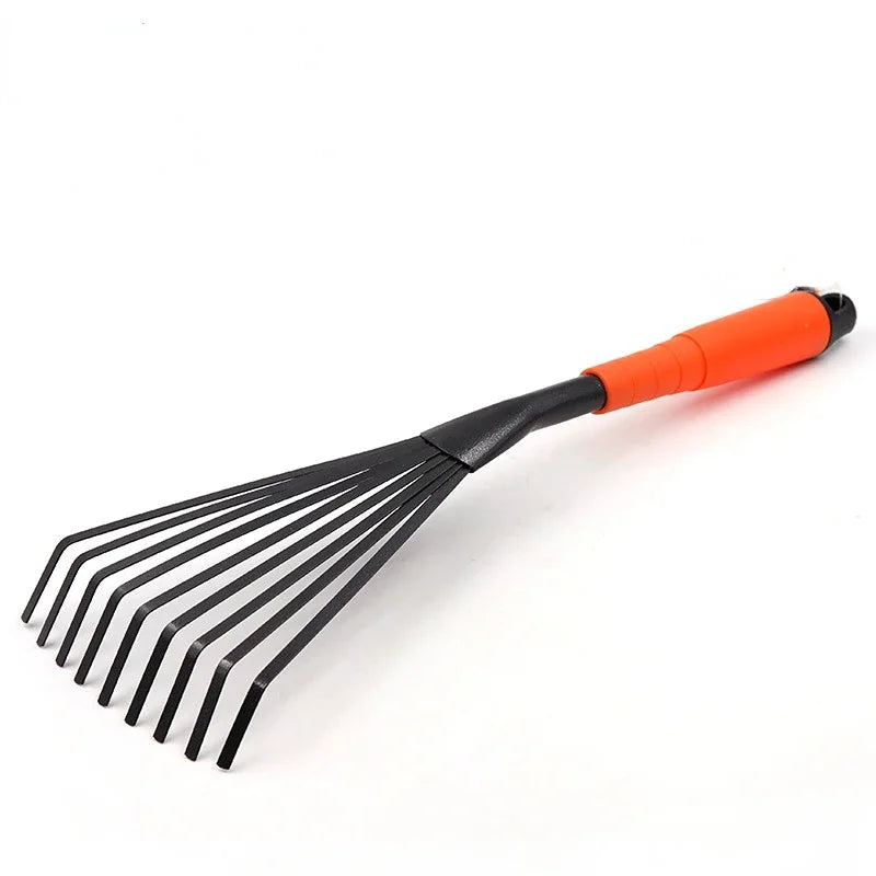 1pcs Digging Collect Loose Debris Professional Home Steel Durable With Ergonomic Grip Garden Rake Hand Tool Fan Leaf