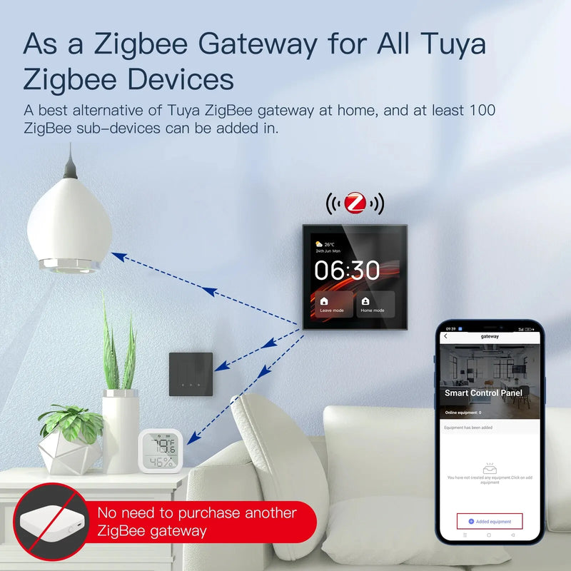 Tuya Wifi Smart Touch Screen Center Control Panel Voice Control Alexa Built-in ZigBee Gateway Built-in For Intelligent Scenes 4